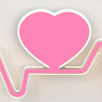 Modern Minimalist Pink Heart Curves LED Wall Sconce Lamp