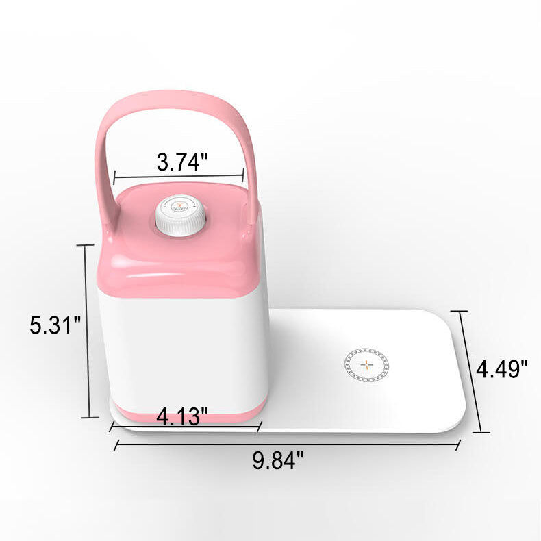 Lampe de Table LED Rechargeable Sans Fil en ABS Portable avec Bocal Carré Créatif 
