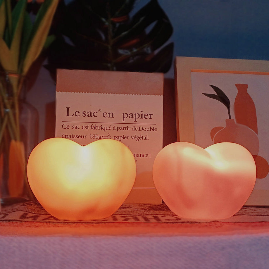 Contemporary Creative Rubber Coating Heart LED Night Light Table Lamp For Bedroom