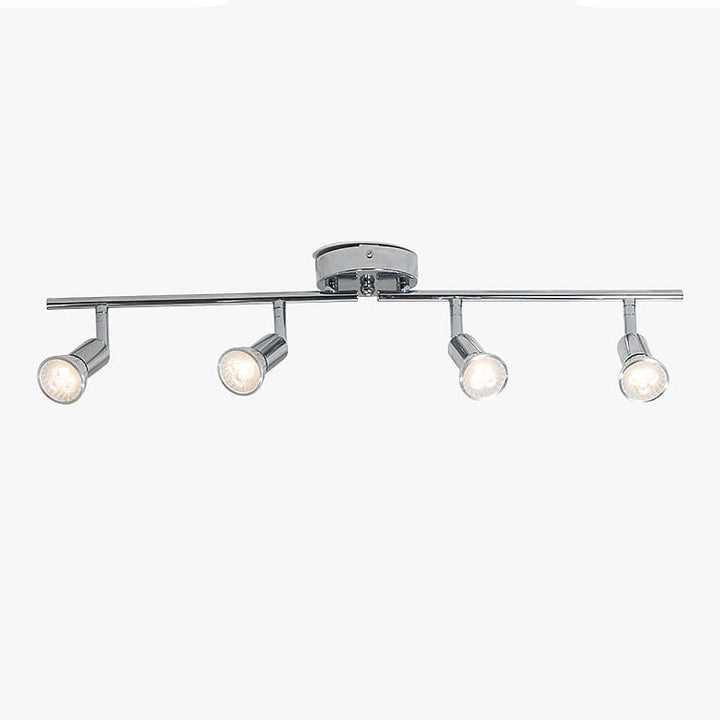 Plafonnier moderne à 4 lumières en métal chromé pur 
