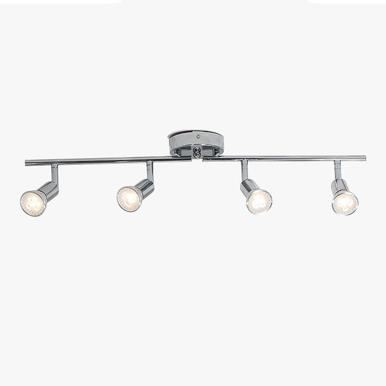 Modern Pure Chrome Metal 4-Light Spotlight Flush Mount Light