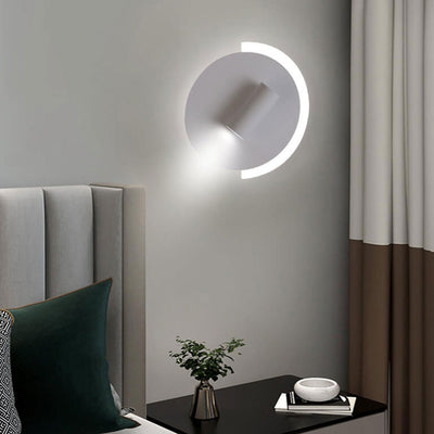Moderner, minimalistischer Acryl-Scheibenstrahler, drehbare LED-Wandleuchte