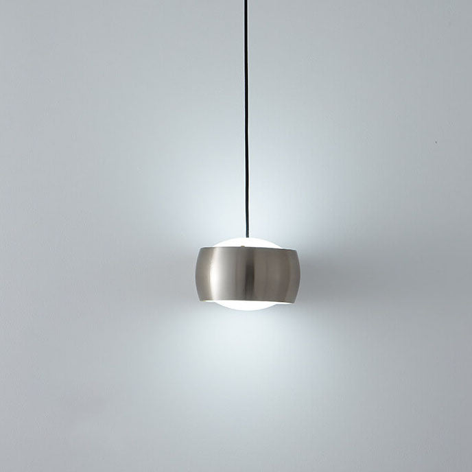 Modern Luxury Acrylic Iron Drum Round Copper LED Pendant Light for Living Room