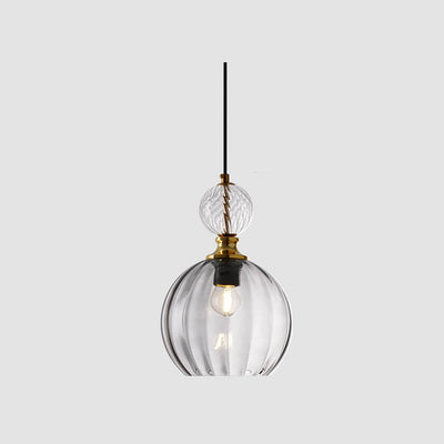 Danish Creative Stripes Glass Round 1/3 Light Chandelier