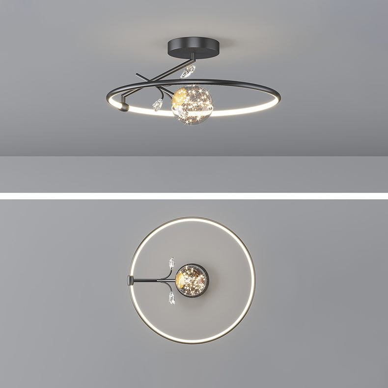 Moderne Art Deco Eisen Geometrische Ring Stern LED Anhänger Licht Für Wohnzimmer 
