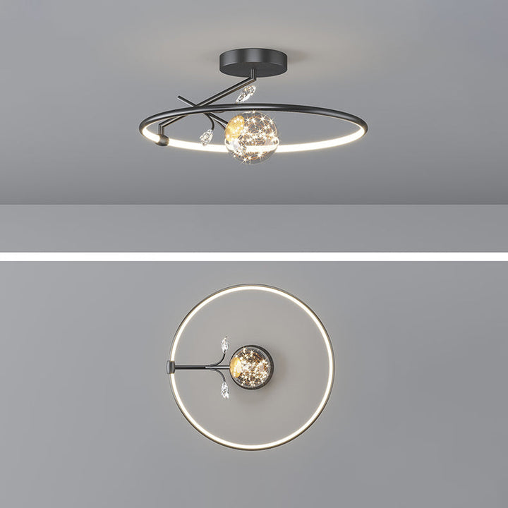 Moderne Art Deco Eisen Geometrische Ring Stern LED Anhänger Licht Für Wohnzimmer 