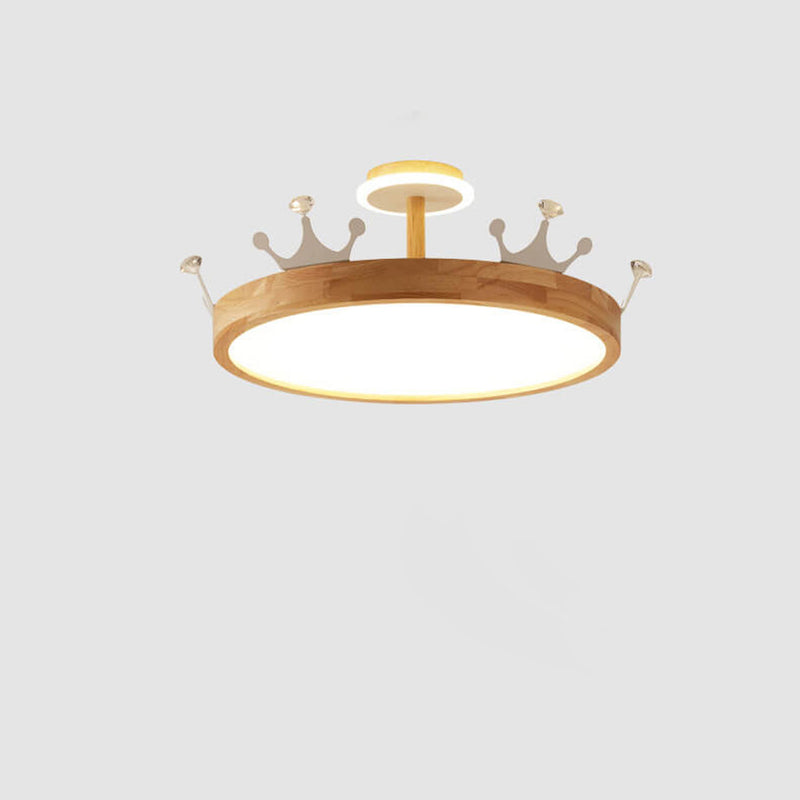 Nordic Log Crown LED Flush Mount Ceiling Light