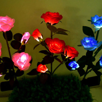 Modern Solar Rose Bouquet 5 Head LED Outdoor Garden Decorative Ground Insert Landscape Light