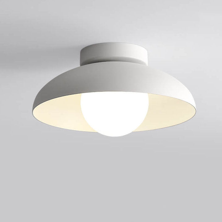 Zeitgenössische nordische Wabi-Sabi Halbdeckenleuchte aus Eisen und Glas mit 1 Flamme für das Wohnzimmer 