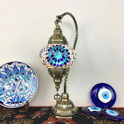 Vintage Stained Glass Turkish Style LED Table Lamp