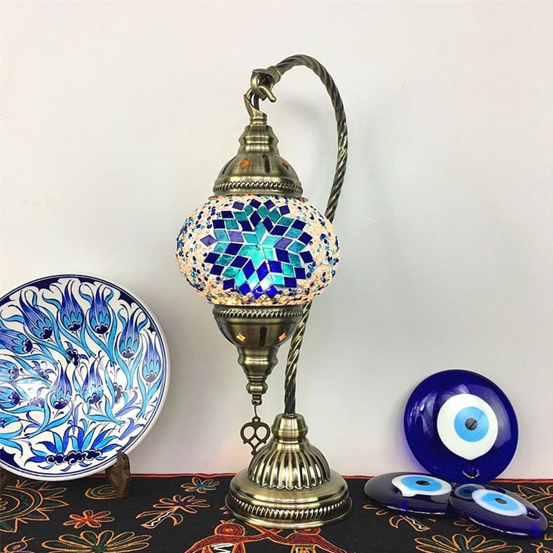 Vintage Stained Glass Turkish Style LED Table Lamp