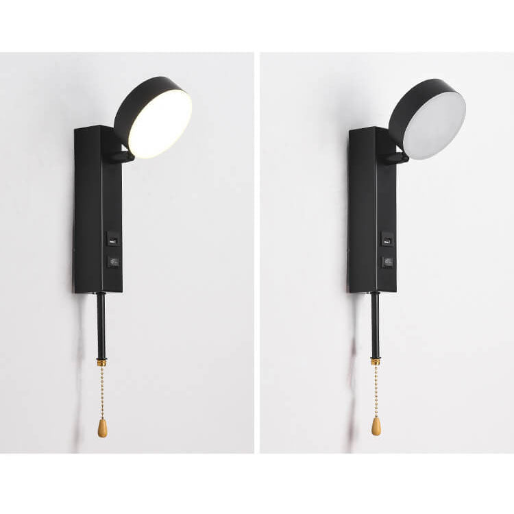 Lámpara de pared LED USB con base rectangular redonda minimalista nórdica 