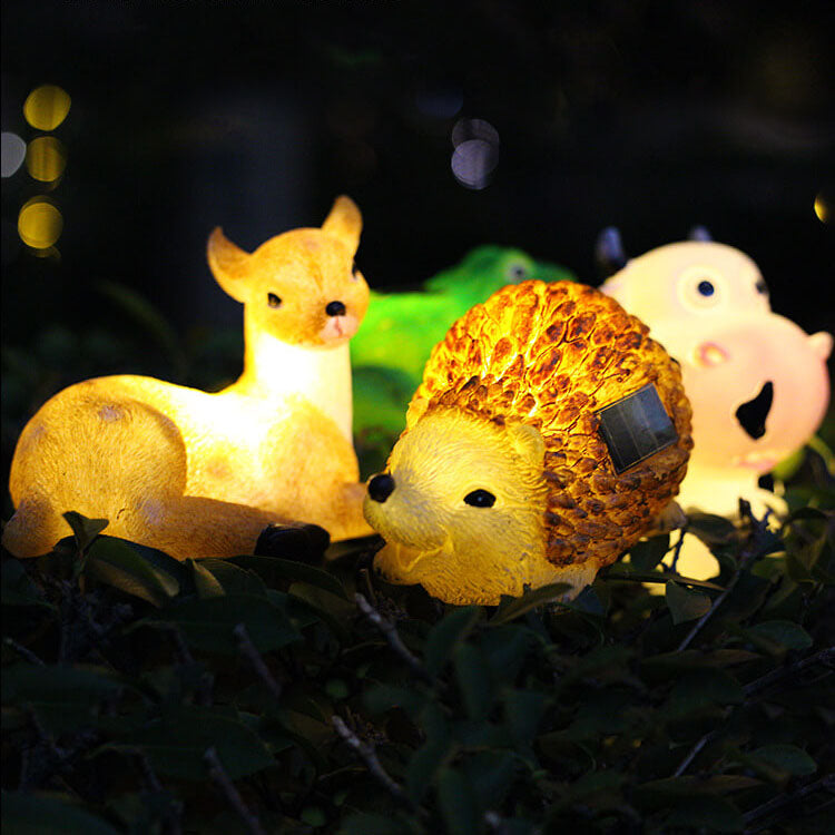 Luz LED solar contemporánea y creativa de resina con forma de animal, impermeable, para jardín, césped y paisajismo 