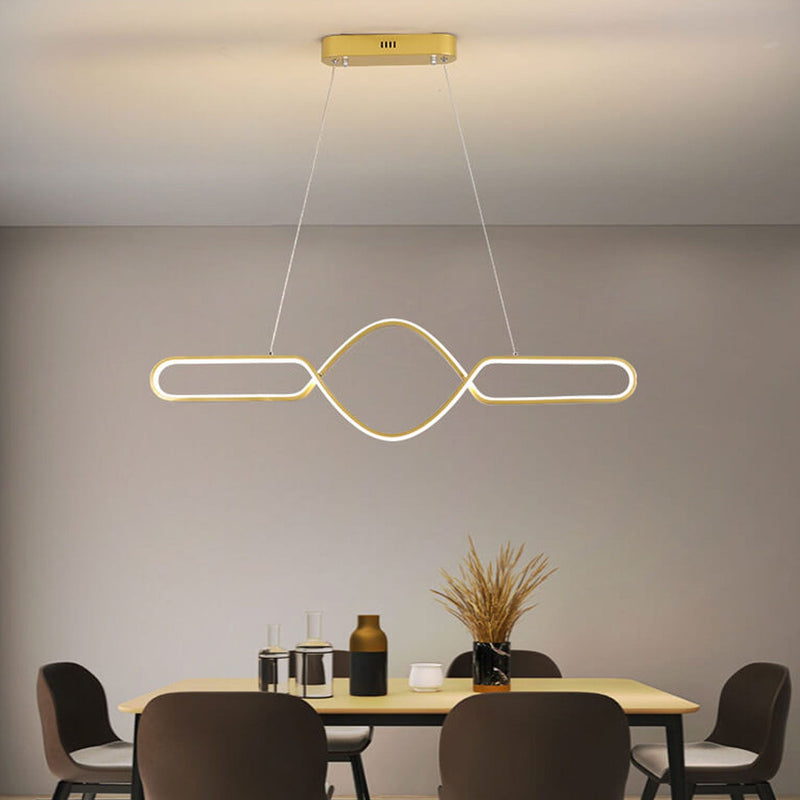 Modern Simple Line Staggered Spiral Design LED Chandelier