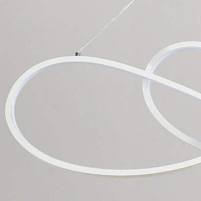 Modern Light Luxury Ring Curve LED Island Light Chandelier