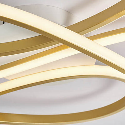 Modern Creative Bending Curves Line Design LED Flush Mount Ceiling Light