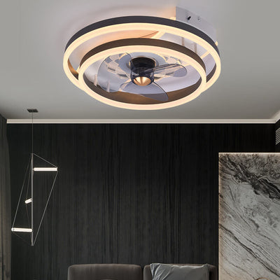 Nordic Light Luxury Round Slim LED Flush Mount Ceiling Fan Light