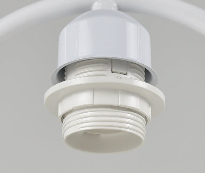 Nordic Linen White Ring 1-Light Dimmable Table Lamp