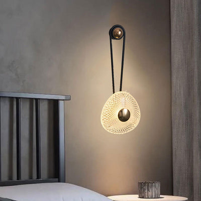 Nordic Light Luxury Wrought Iron Aluminum Round LED Wall Sconce Lamp