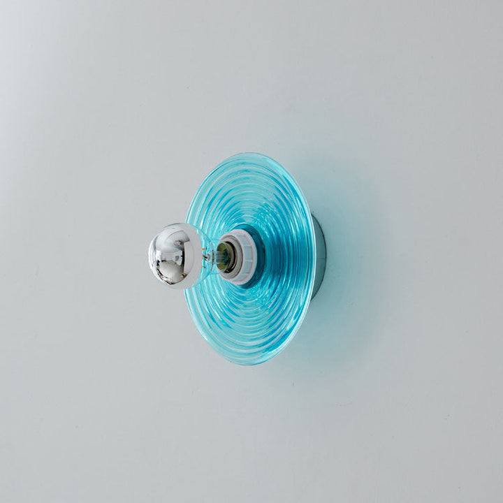 Moderne Art Deco Welle Muster Runde Glas 1-Licht Wand Leuchte Lampe Für Schlafzimmer 