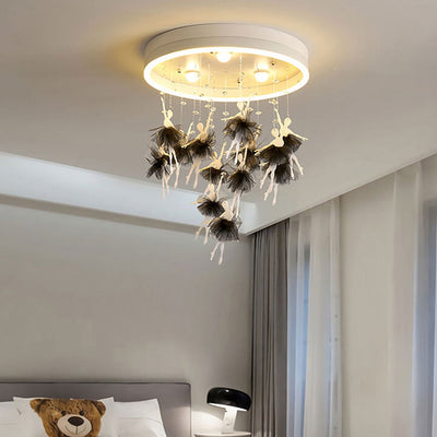 Modern Creative Cartoon Round Bird / Skirt Hanging LED Flush Mount Ceiling Light