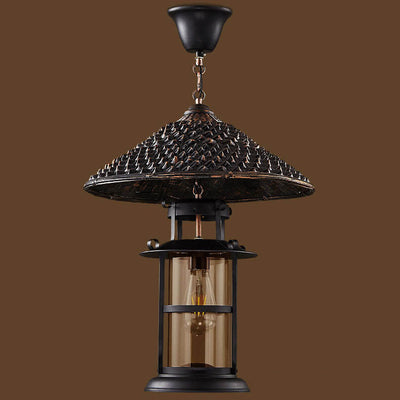 Vintage Industrial Bucket Hat Lantern 1-Light Pendant Light