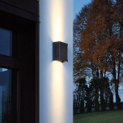 Modern Outdoor Square Column Waterproof LED Wall Sconce Lamp