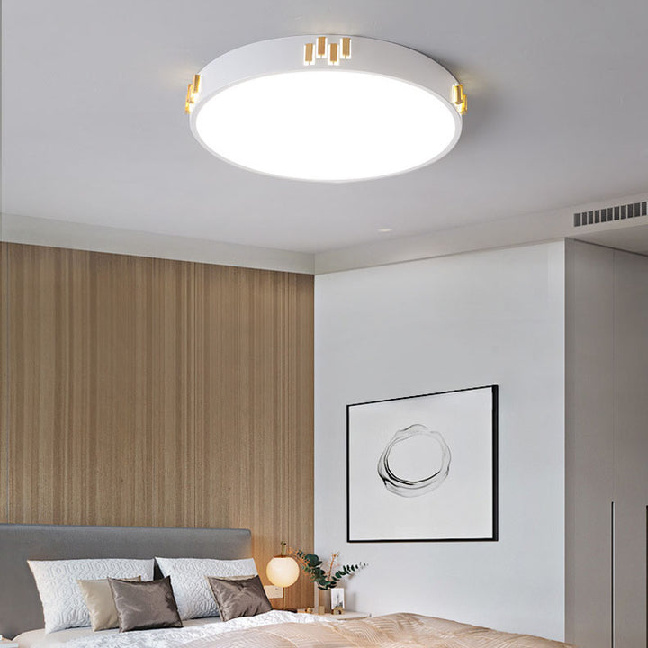 Plafón de techo LED redondo de hierro hueco de estilo moderno y sencillo para sala de estar 