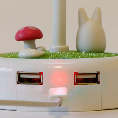 Dessin animé épouvantail visage souriant USB charge LED veilleuse lampe de table 