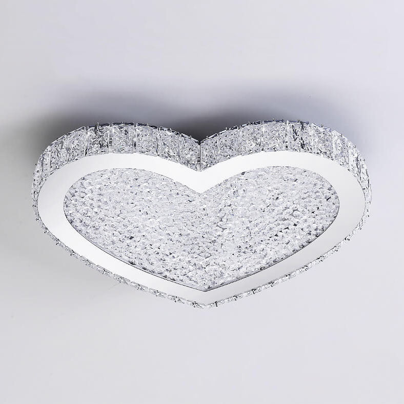 Lustre Plafonnier LED en Cristal en Acier Inoxydable Minimaliste Moderne 