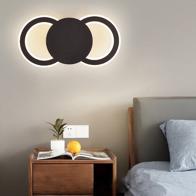 Moderne minimalistische Deckenleuchte aus schwarzem und weißem Metall mit LED 