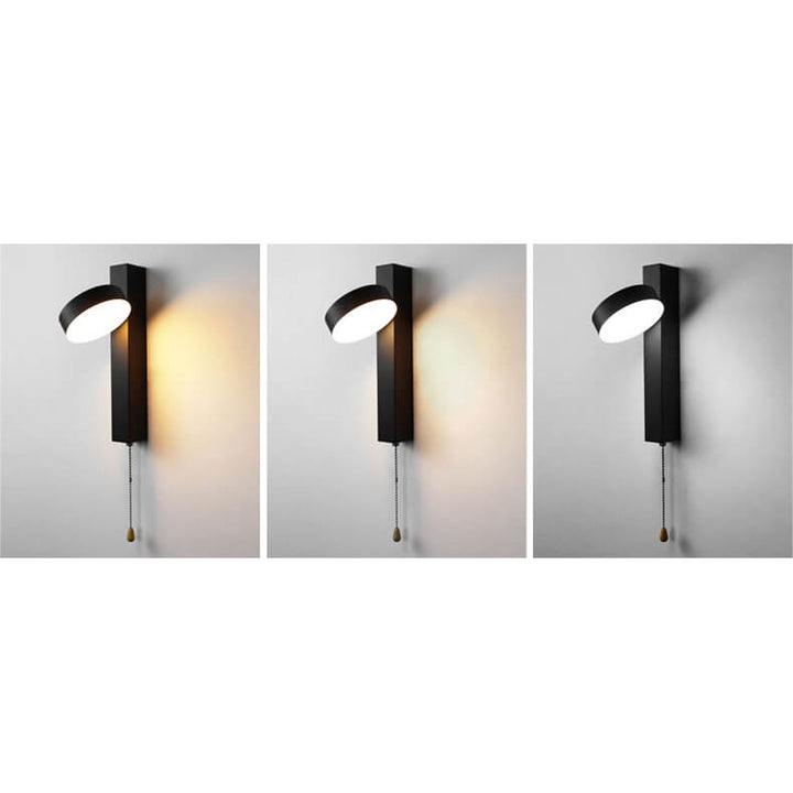 Applique murale LED avec interrupteur à tirette en fer forgé simple nordique et acrylique 