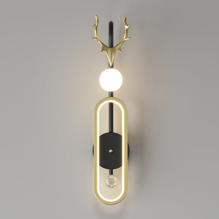 Nordic Light Luxury Geweih Kreis LED Wandleuchte 