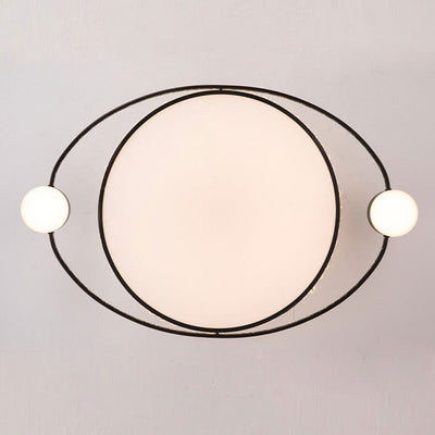 Nordic Luxury Crystal Round Ring Satellite LED Flush Mount Ceiling Light