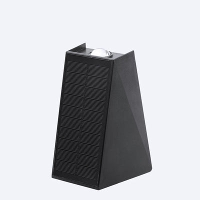 Simple Solar Bright Geometric Square Outdoor Waterproof LED Wall Sconce Lamp