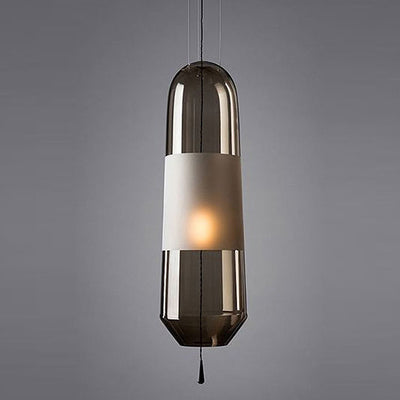 Nordic Creative Oval Column Glass 1-Light Pendant Light