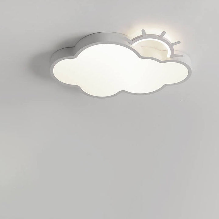 Zeitgenössische nordische wolkige Sonne Acryl Eisen LED Kinder Deckenleuchte zur Deckenmontage für Wohnzimmer und Schlafzimmer 