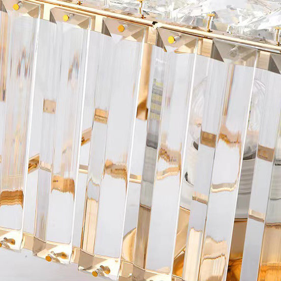 Moderne luxuriöse Kristall-Deckenleuchte in runder oder quadratischer Form, 1-flammig, als Semi-Flush-Mount für das Wohnzimmer 