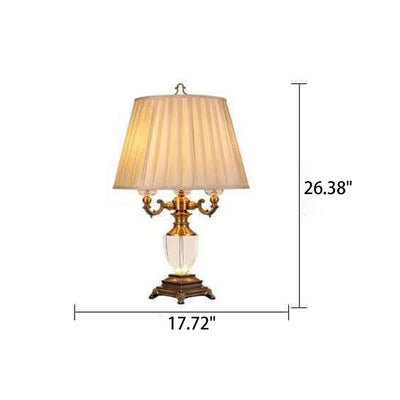 Lampe de table de luxe en alliage de zinc et cristal à 1 lumière, style européen 