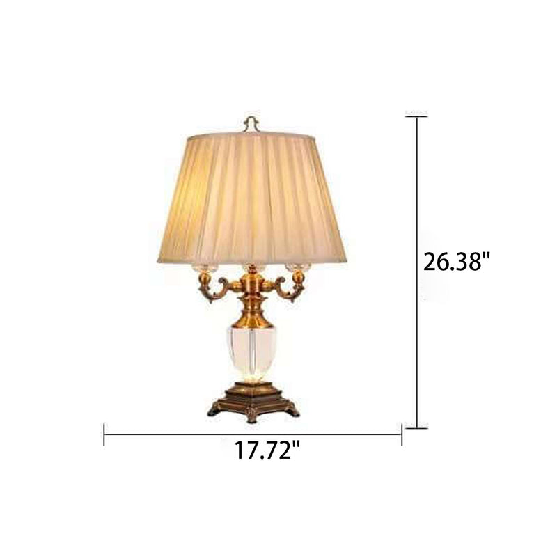Lampe de table de luxe en alliage de zinc et cristal à 1 lumière, style européen 