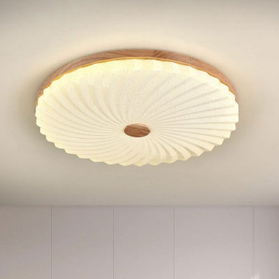 Chinese Log Simple Round LED Flush Mount Light