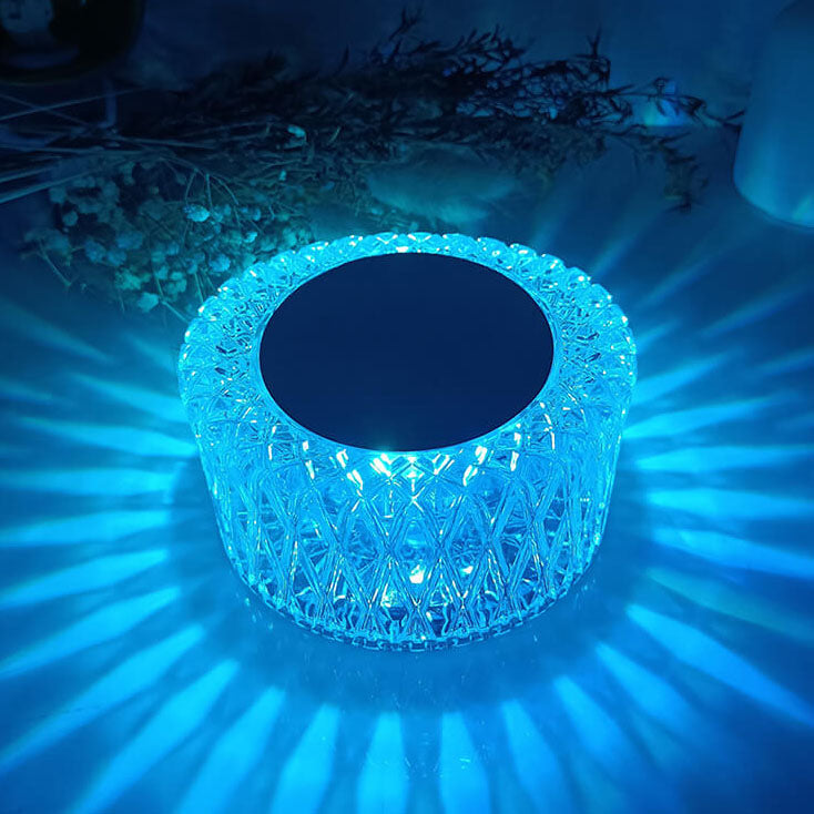 مصباح طاولة بإضاءة ليلية LED RGB بلوري على شكل عش طائر إبداعي 