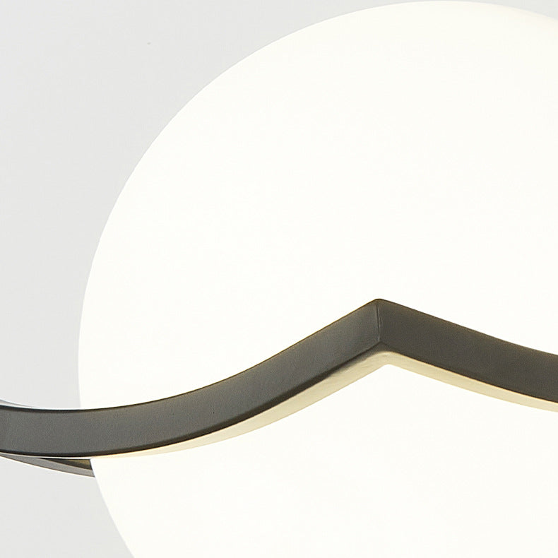 Modern Minimalist Glass Orb Iron Frame 1-Light Wall Sconce Lamp