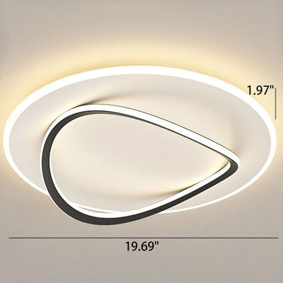 Nordic Minimalist Round Oval LED Flush Mount Ceiling Light