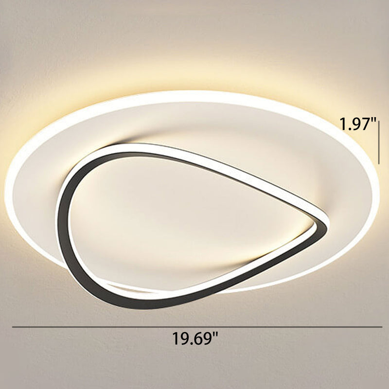 Nordic Minimalist Round Oval LED Flush Mount Ceiling Light