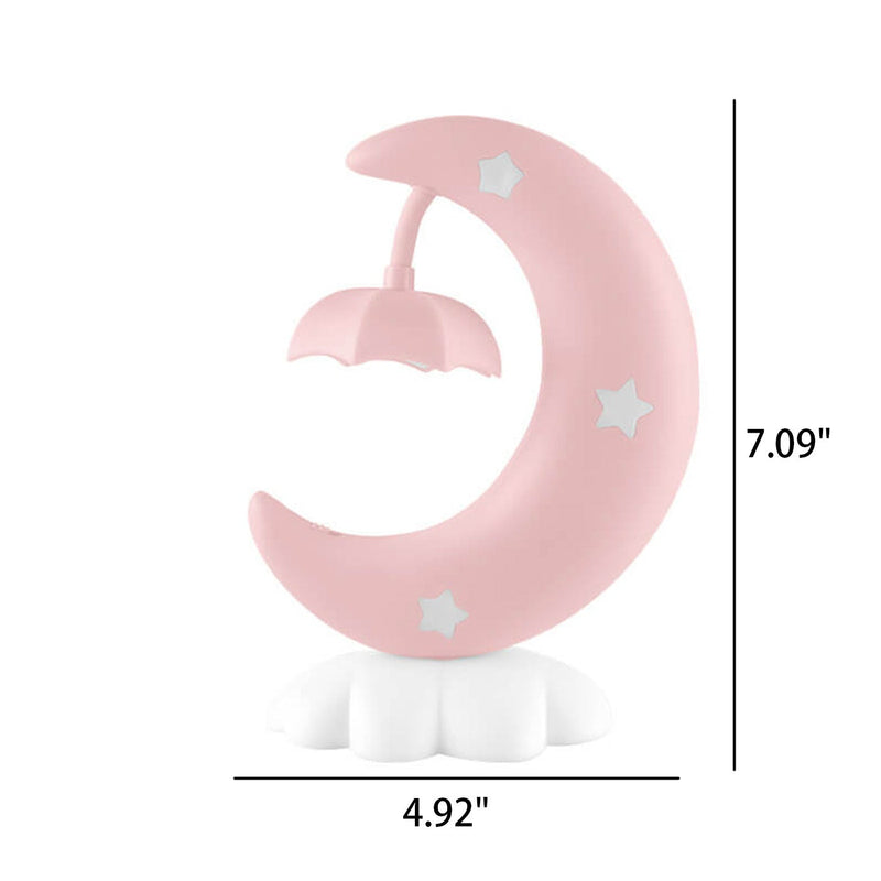 Lampe de table LED de nuit avec protection des yeux en forme de bateau de lune de dessin animé 