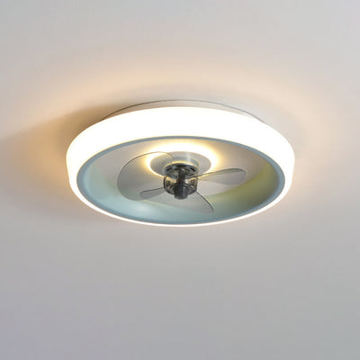 Simple Modern Acrylic Lightweight LED Flush Mount Fan Light