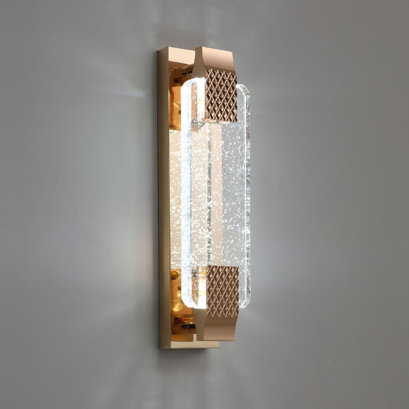 European Light Luxury Rectangular Bubble Crystal LED Wall Sconce Lamp