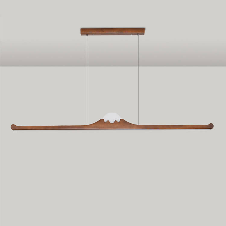 Nordic Retro Schwarz Walnuss Massivholz Langstreifen LED Insel Licht Kronleuchter 