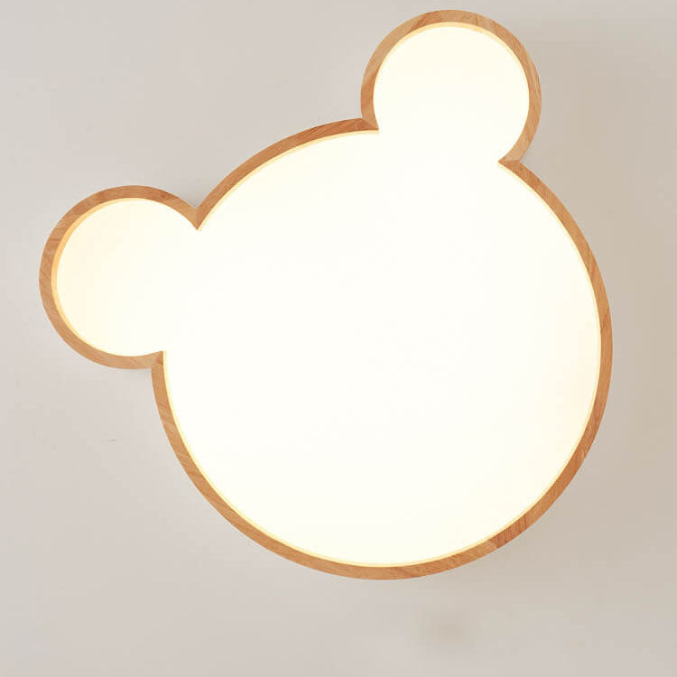 Nordic Wood Bear Shape LED Kinder-Deckenleuchte für bündige Montage 